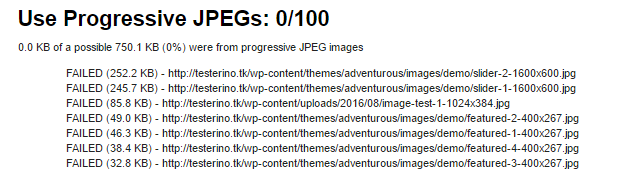 résultat du premier test pour les JPEG progressifs