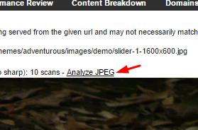 Analyze Jpeg Webpagetest