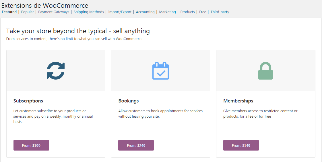 extensions woocommerce
