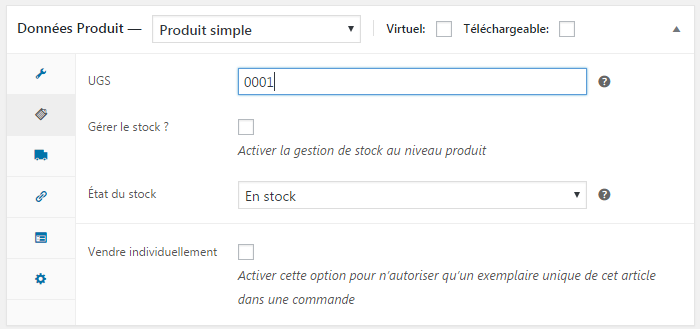 inventaire woocommerce