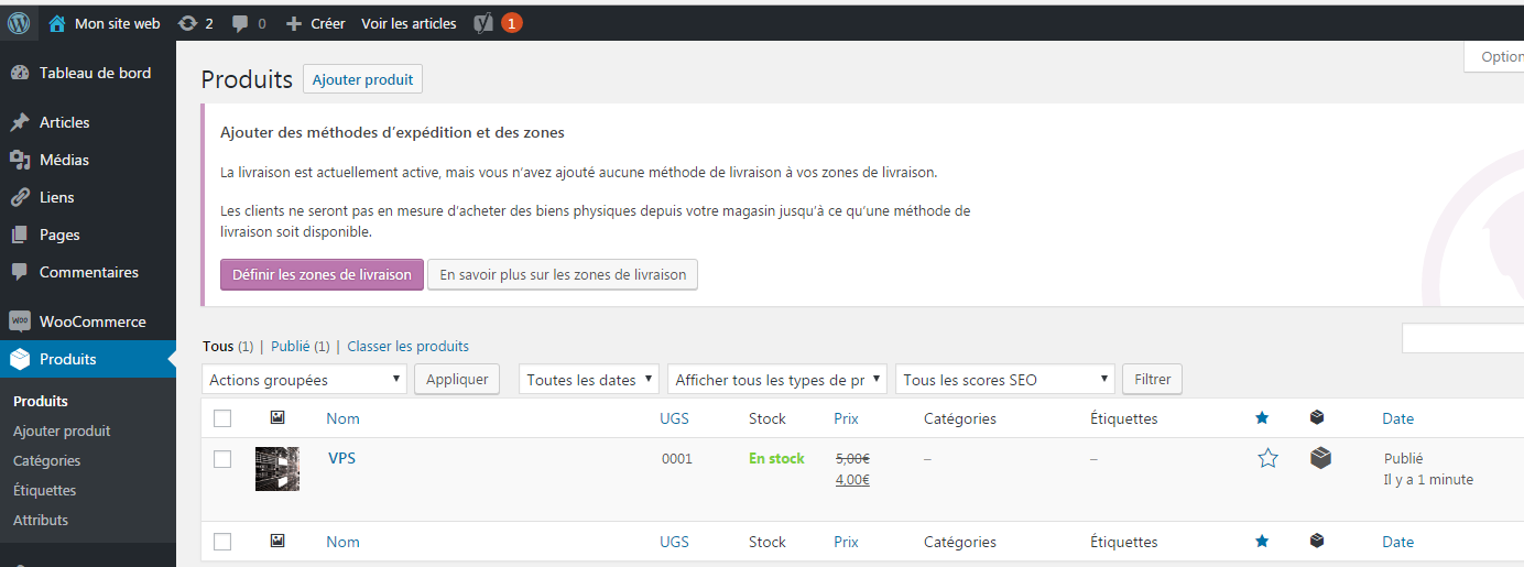 modifier produit woocommerce