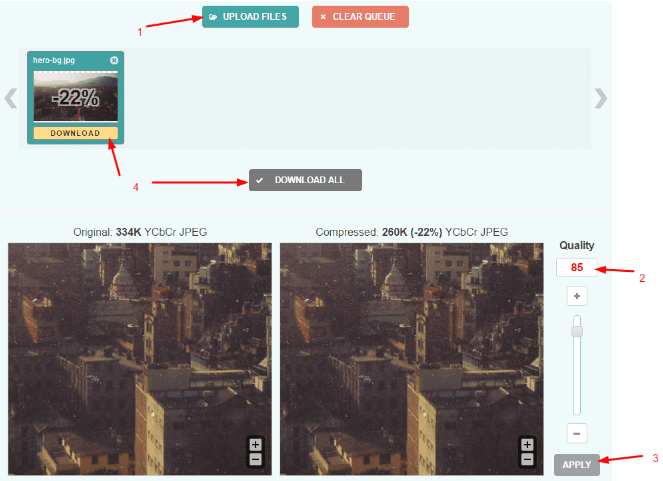 utilisation d'optimizilla 