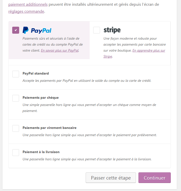 paiements woocommerce