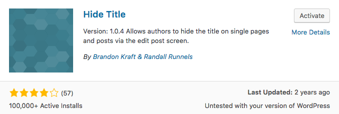 wordpress hide title plugin