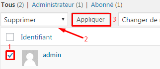 Supprimer l'utilisateur admin de WordPress