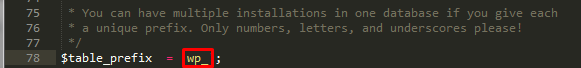 Changement des tables de préfixes dans wp-config