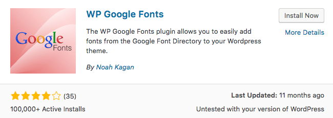 Le plugin WP google fonts