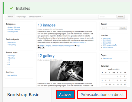 Activer et prévisualiser un thème WordPress