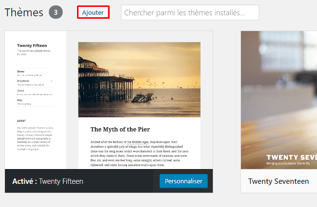 ajouter theme wordpress