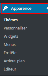 La section apparence de WordPress