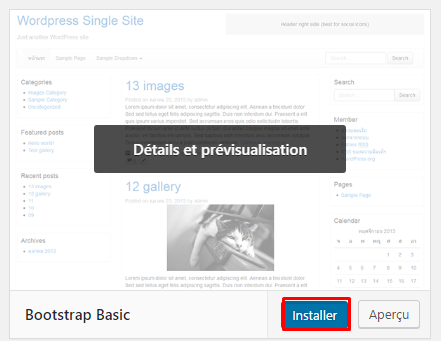 Installer thème wordpress