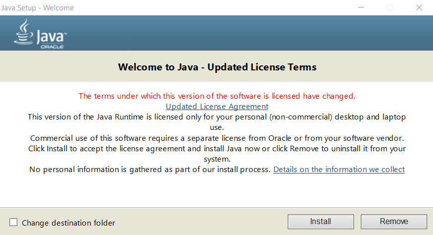 Installation de Java pour Windows