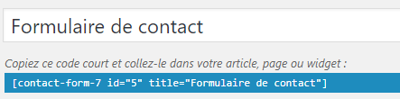shortcode contact form
