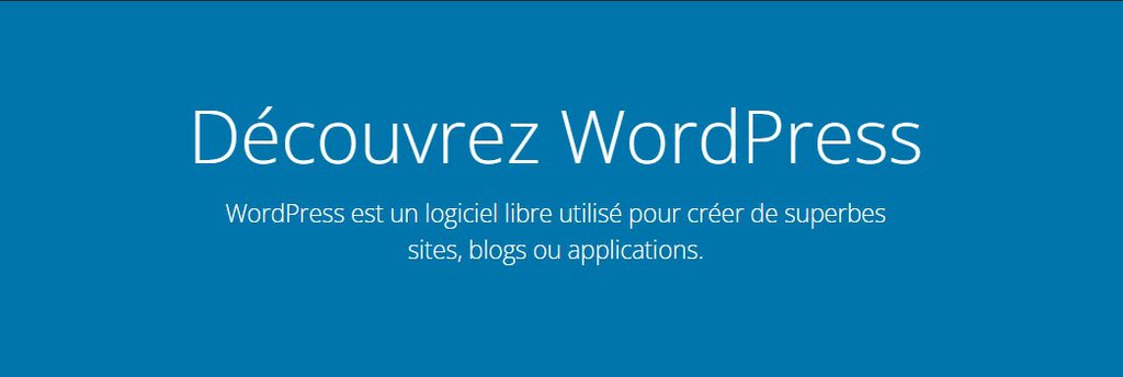 La page d'accueil WordPress