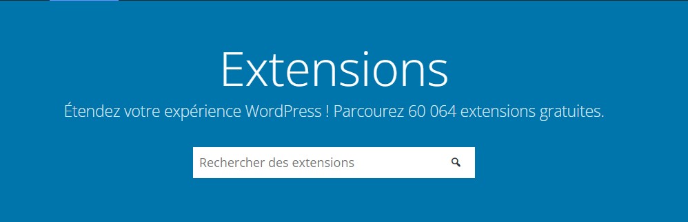 Le répertoire d'extensions WordPress.
