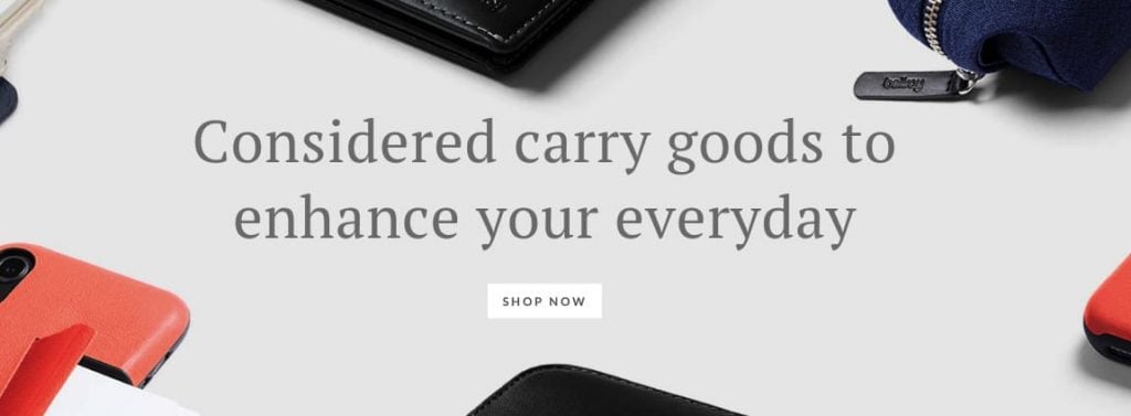 Page accueil Bellroy