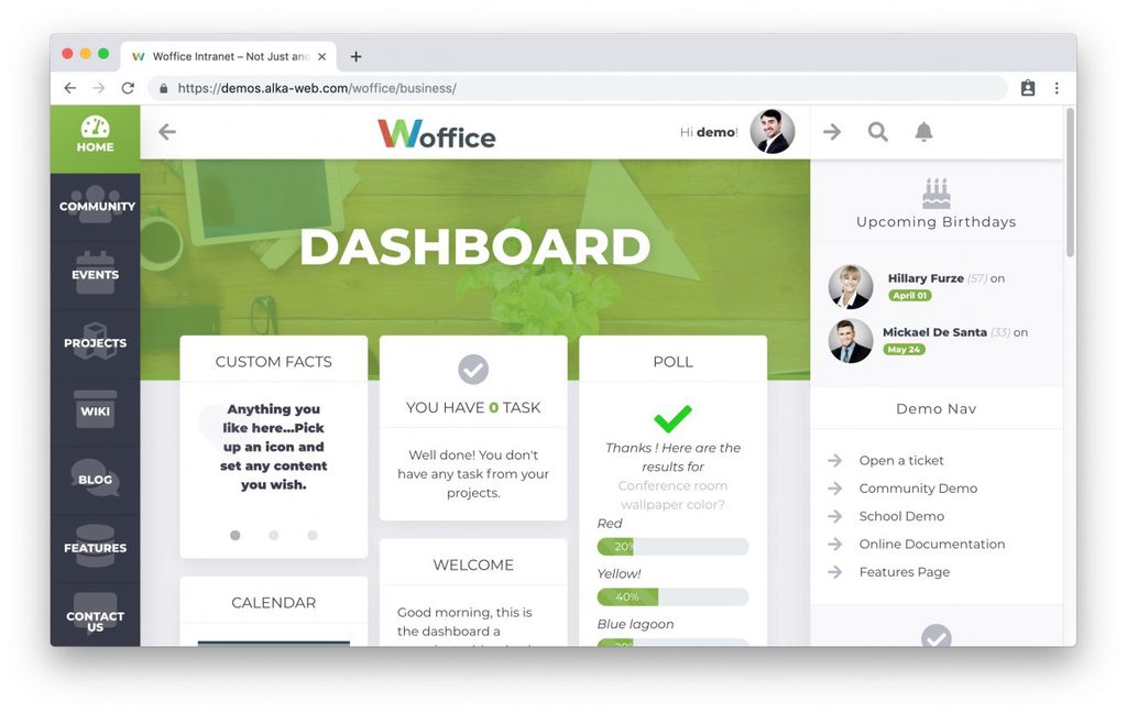 Thème Woffice pour intranet WordPress