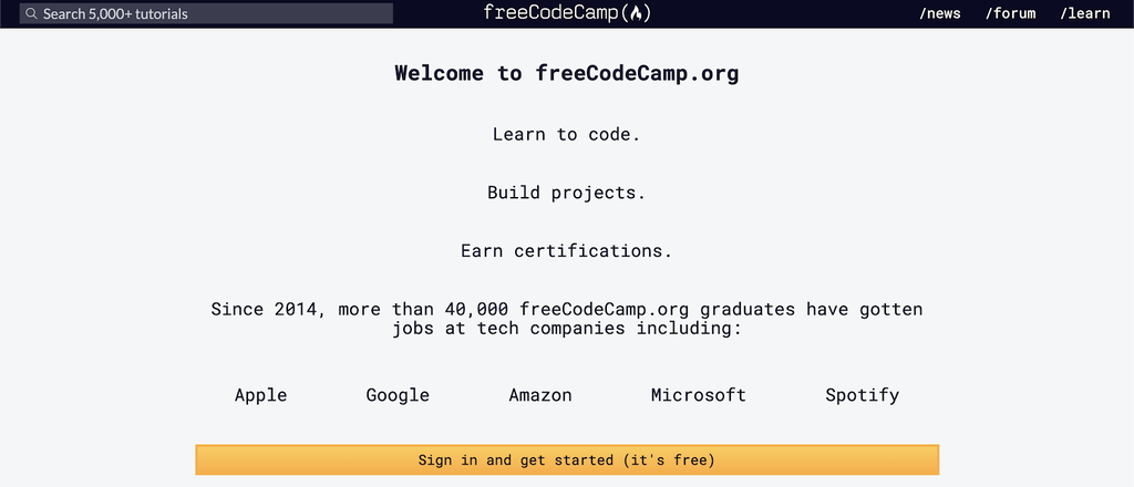 Sit eweb de FreeCodeCamp