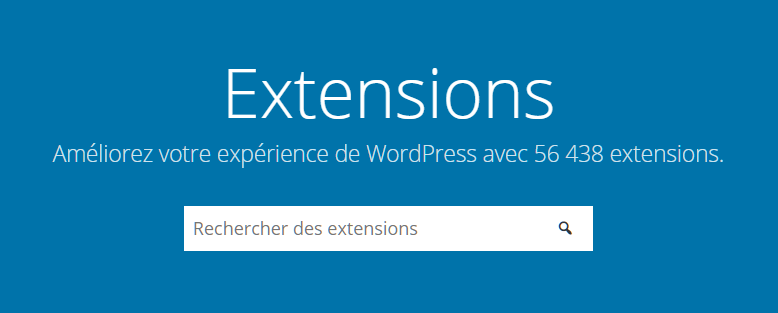 Le répertoire des extensions de WordPress.