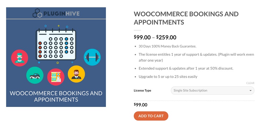 plugin WooCommerce Bookings and Appointments