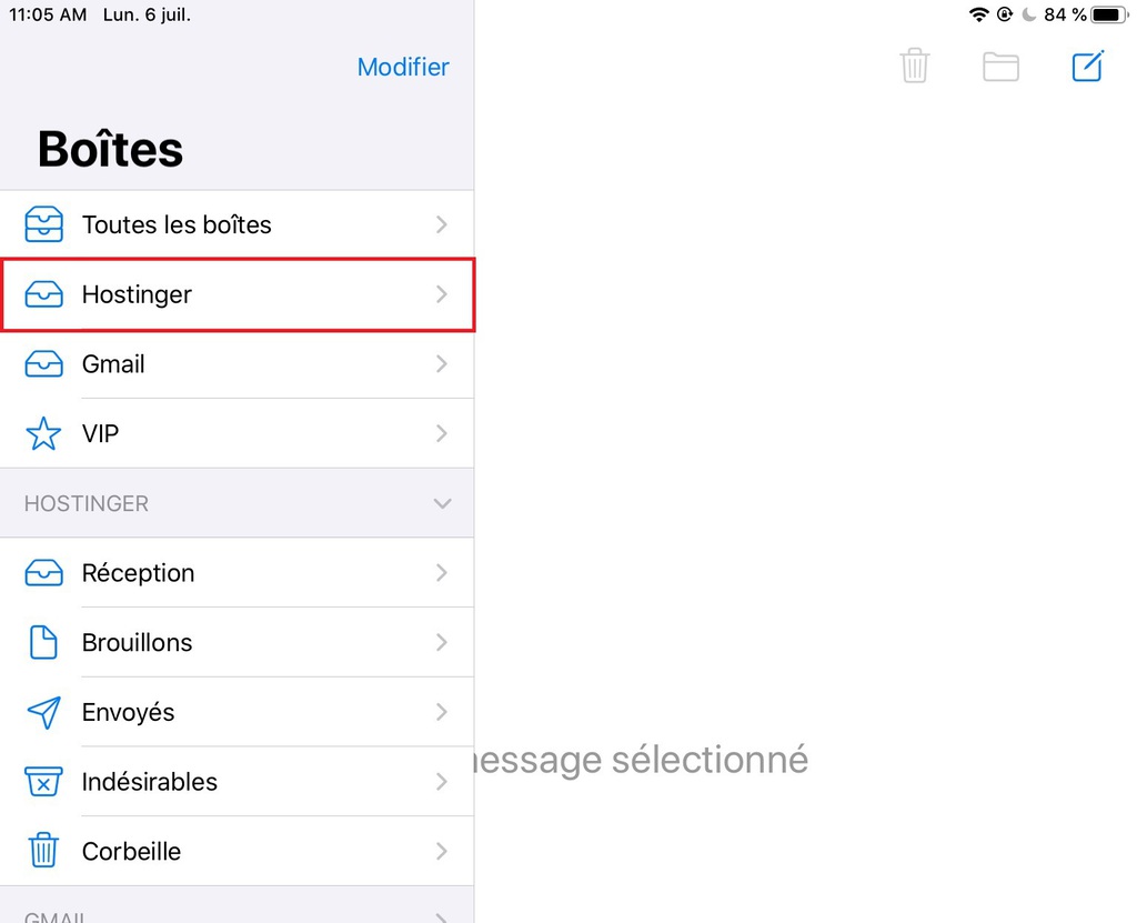 Votre email personnalisé se trouve sur l'application iOS Mail
