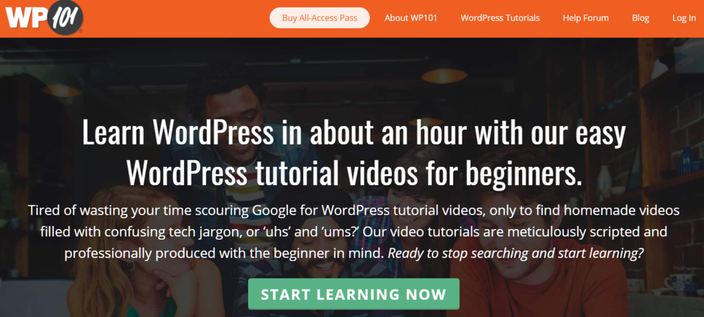 Site de WP101 qui propose des cours WordPress