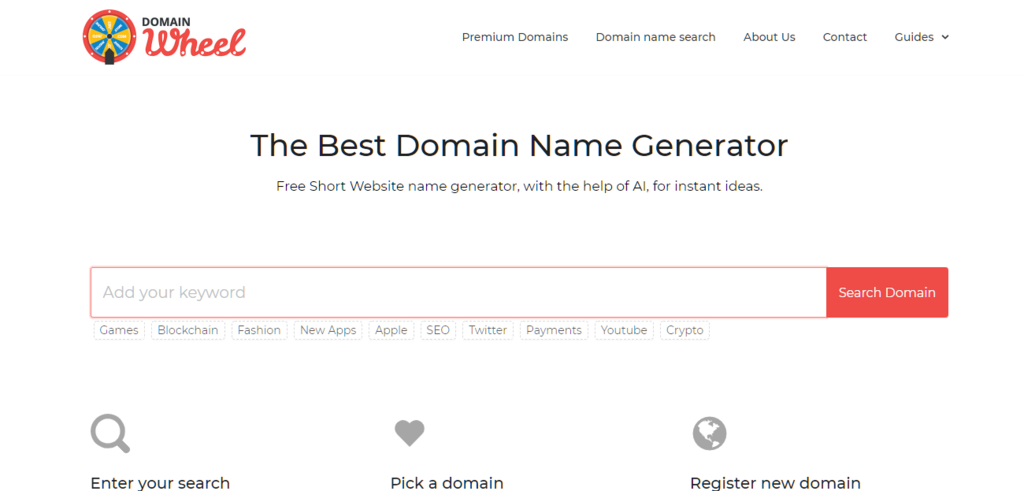 Générateur de noms de domaine Domain Wheel