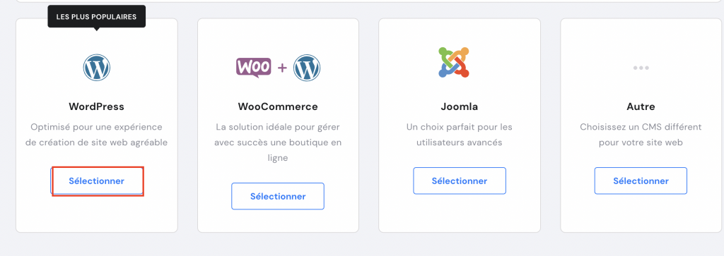 Installation du CMS WordPress