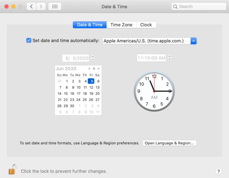 Capture d'écran pour Régler la Date et l'heure sur pc macOS
