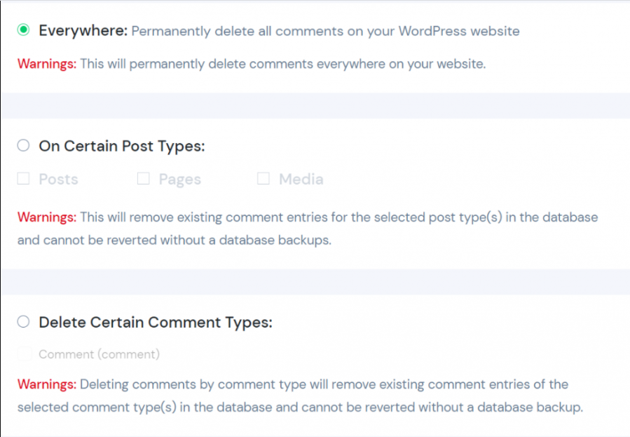 sélectionner désactiver les commentaires sur tout le site wordpress sur le plugin disable comments