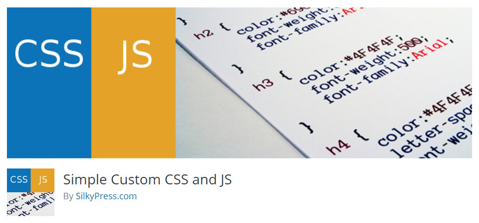 Installation du plugin Simple Custom CSS and JS pour WordPress