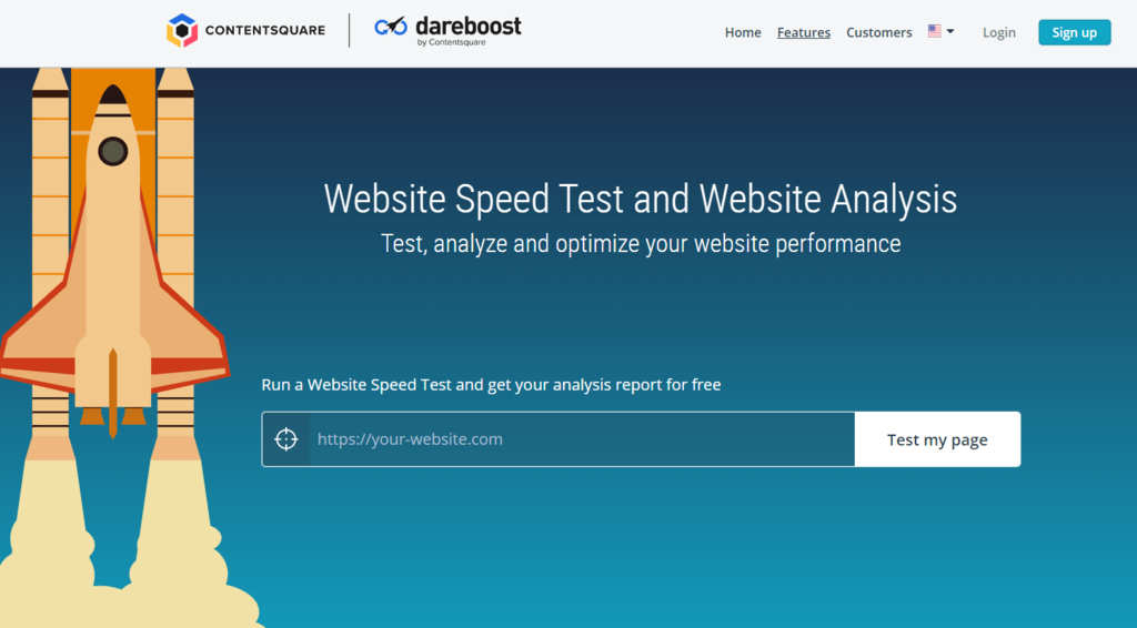 Outil de test de vitesse du site Dareboost