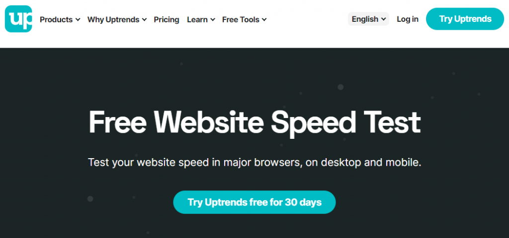 Test de vitesse de site Web Uptrends