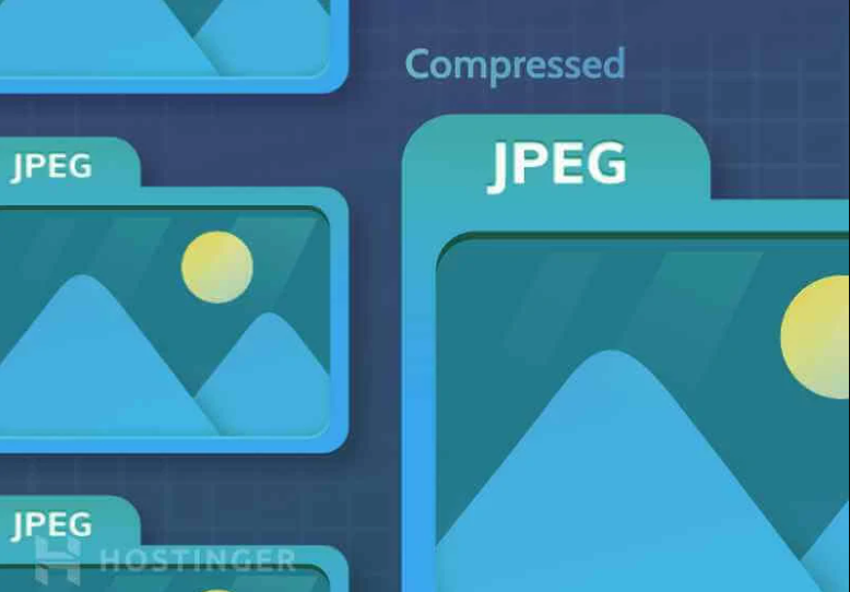 Illustration graphique montrant comment le format JPEG apparaît lorsqu'il est compressé. 