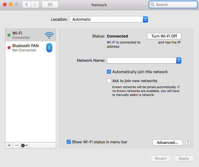 mac centre réseau