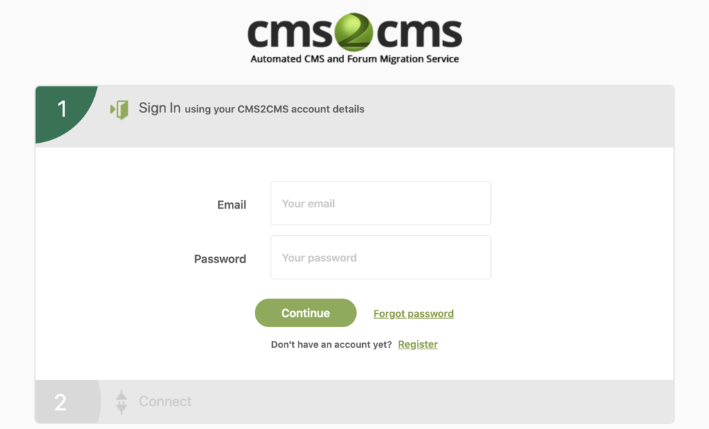 créer compte CMS2CMS
