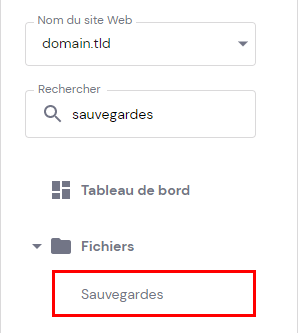 L'option sauvegarde sur hPanel 