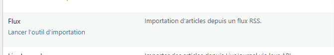 outil importation rss sur wordpress
