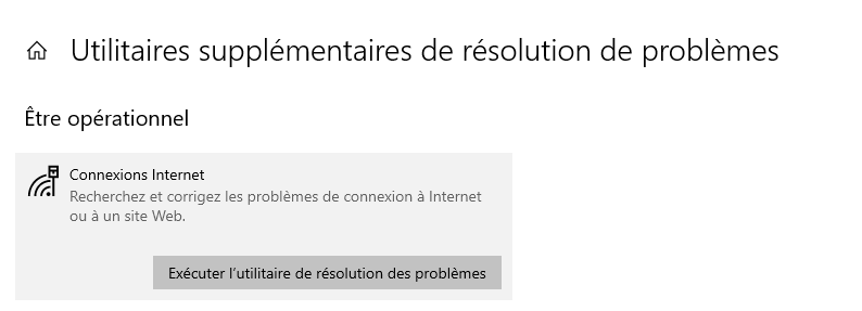 Lancer l'option de résolution des problèmes dans les paramètres du réseau et d'internet sous Windows