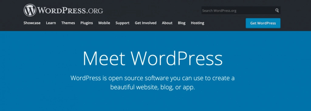 La page d'accueil du site WordPress.org