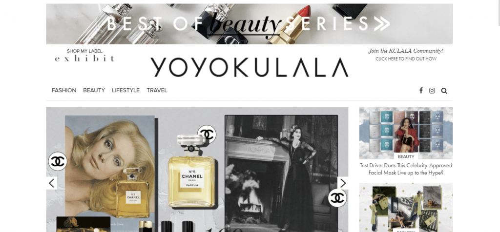 Page d'accueil du site de mode Yoyokulala