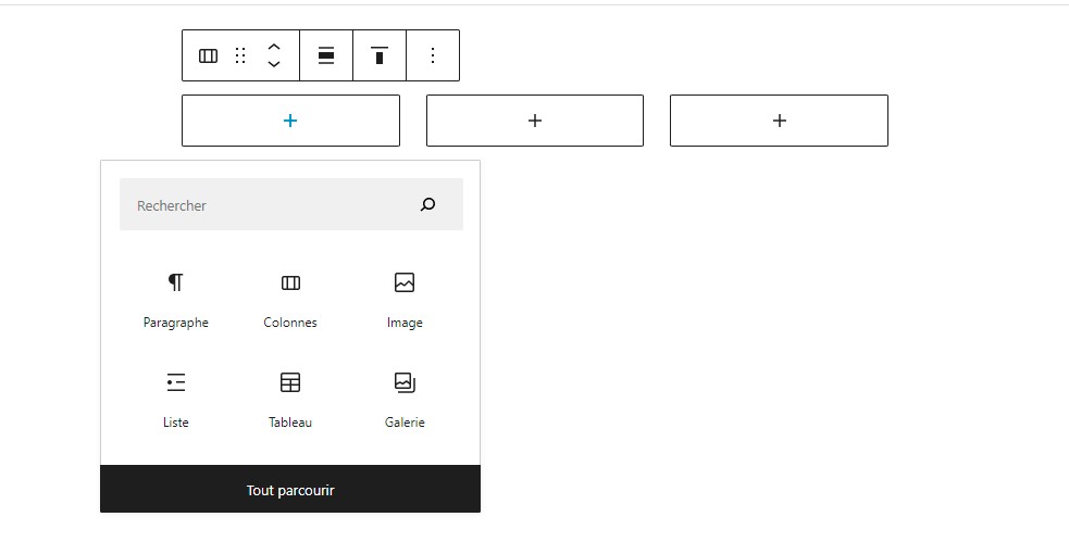 types de blocs wordpress gutenberg