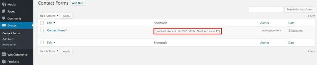 
Il vous suffit de copier le code court du menu de paramètres de form 7 