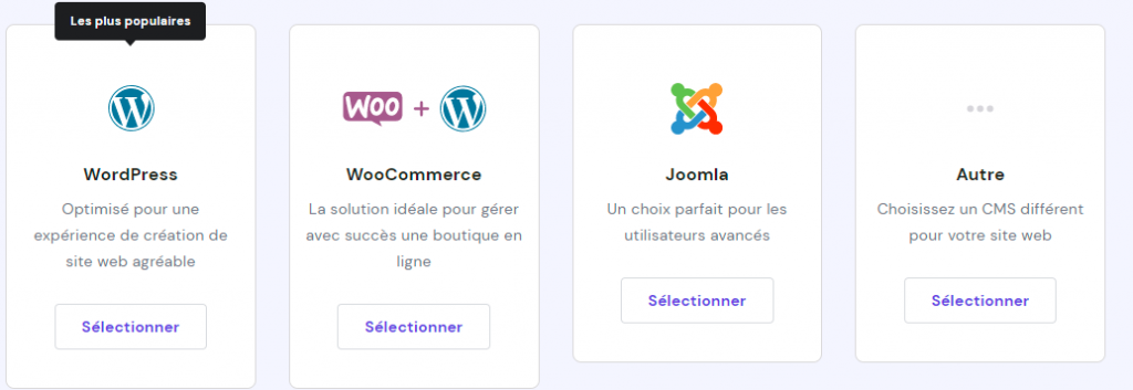 choisir WordPress sur hPanel de Hostinger