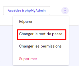 Bouton changer le mot de passe MySQL