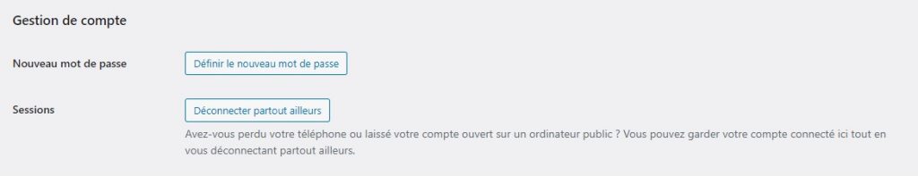 Définir un nouveau mot de passe sur wordpress