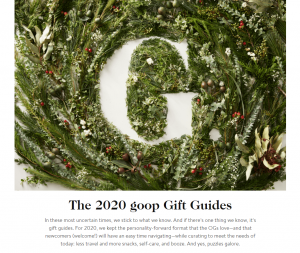 guides cadeaux 2020 de goop