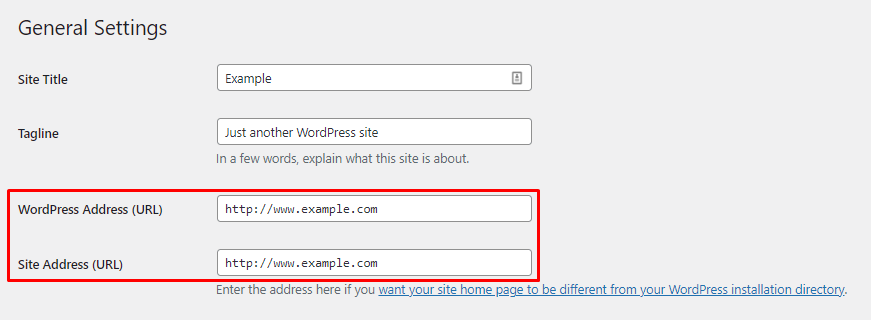 Réglage URL WordPress