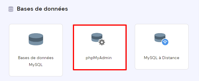 PhpMyAdmin sur hPanel