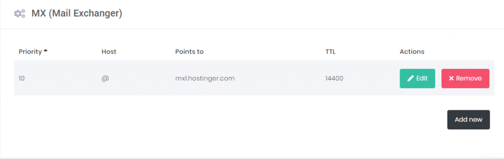 Comment trouver l'enregistrement MX dans hPanel.